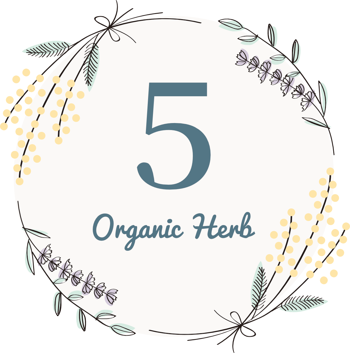 5 organic herbs